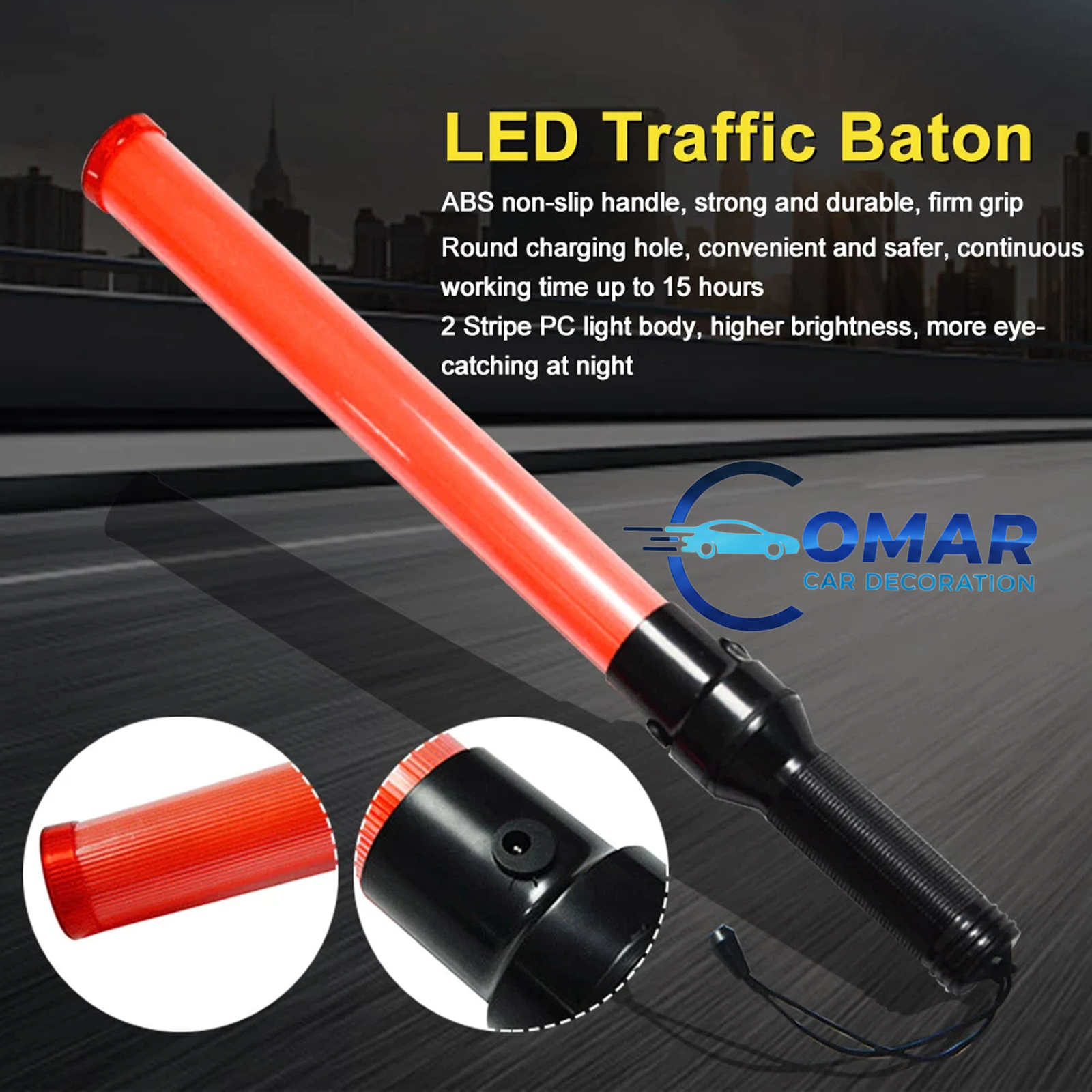 Police Hand Rechargeable Traffic Light Stick