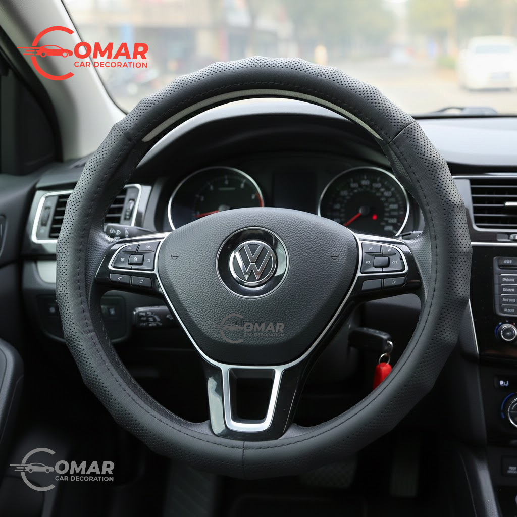 Premium Anti-Slip Breathable Steering Wheel Cover (Black)