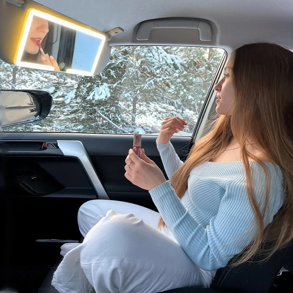 GlowView™ LED Car Sun Visor Makeup Mirror Dual Color