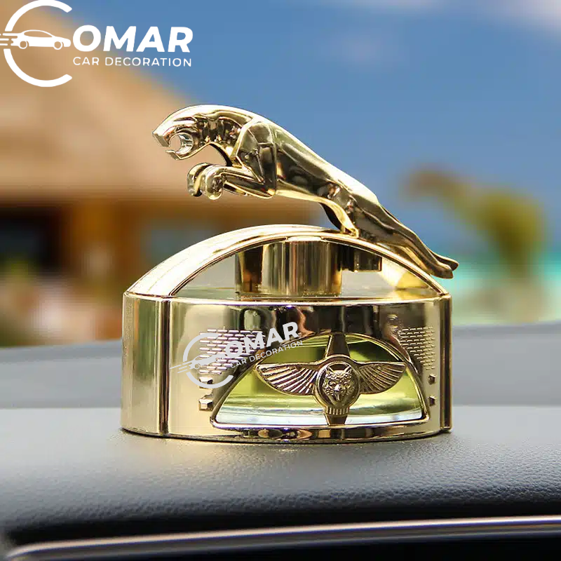Jaguar Luxury Glass Car Air Freshener - Premium Dashboard Perfume