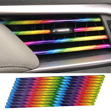 Premium Rainbow AC Vent Decoration Strip | 10 Pcs